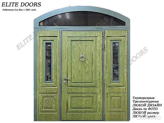 Арочная металлическая дверь в частный дом ED-342