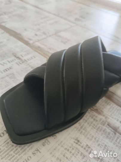 Шлепанцы женские кожаные H&M премиум