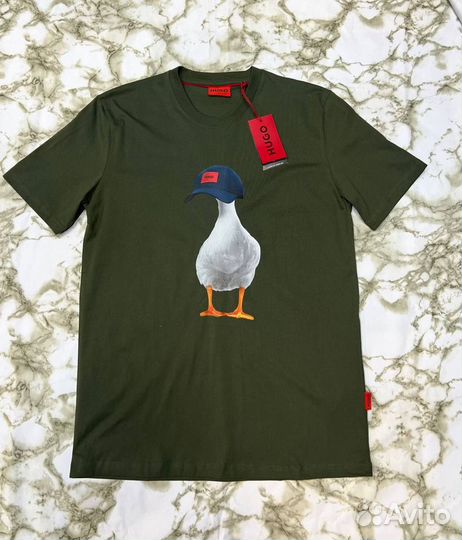 Футболка hugo boss duck print гусь