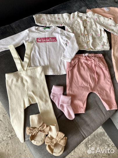 Фирменные H&M вещи на девочку 68 р-р (4-6 мес.)