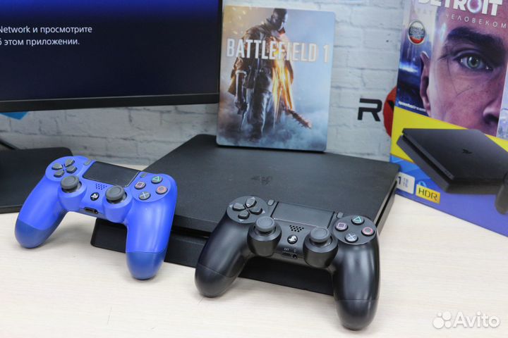 Sony PlayStation 4 Slim 1Tb 2 Геймпада + Турецкий