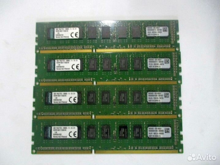 16GB 4x4GB Ecc PC3L-10600E PC3-12800E PC3-14900E