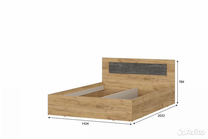 Кровать двуспальная 140 200 с настилом мсп 1