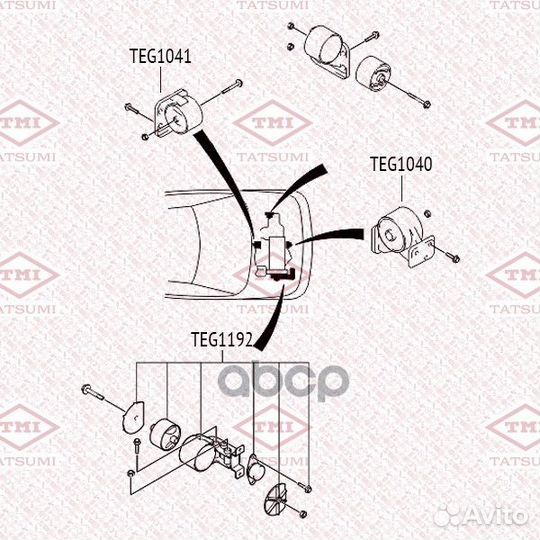 Опора двигателя перед TEG1040 tatsumi