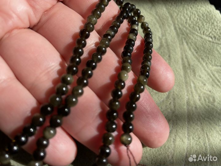 Обсидиан 4 мм бусины