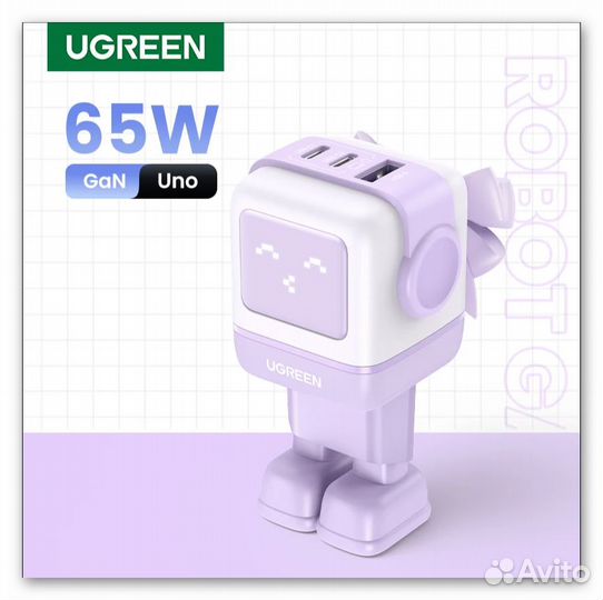 Зарядное устройство GaN 65W Ugreen Nexode RG Robot