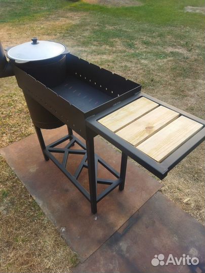 Мангал с печью под казан