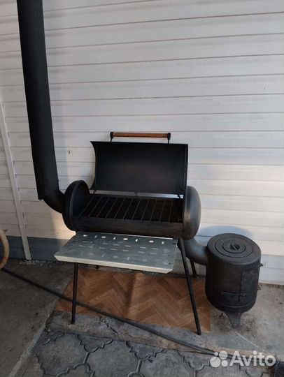 Мангал с печью под казан
