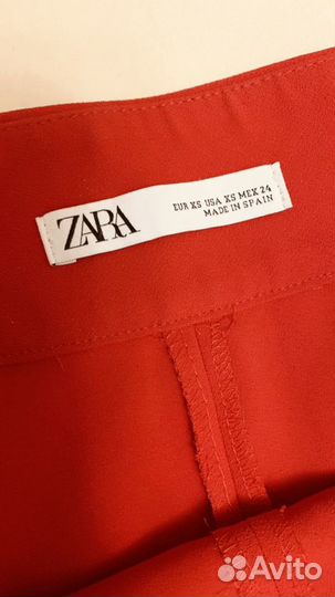 Zara Брюки кюлоты красные s