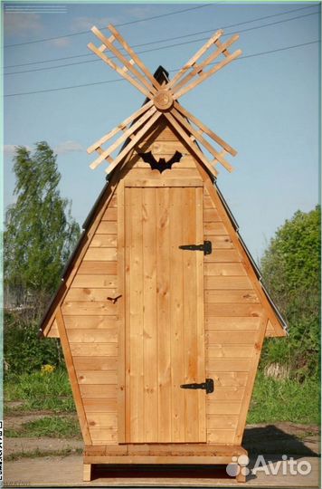 Дачный туалет деревянный с установкой SCP