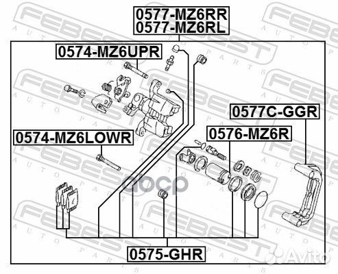 Суппорт тормозной задний правый d35 Mazda 6 1