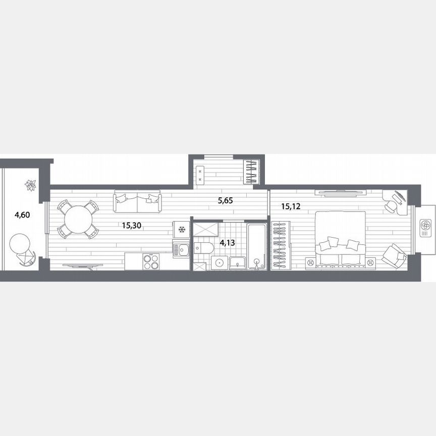 1-к. квартира, 42,5 м², 13/13 эт.