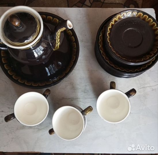 Чайный сервиз винтаж Оливковый