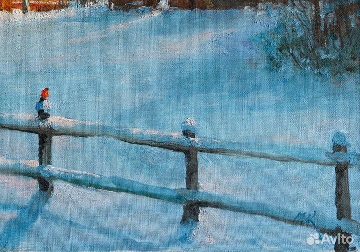 Картина Ясная зимка, снегири. Марк Кремер