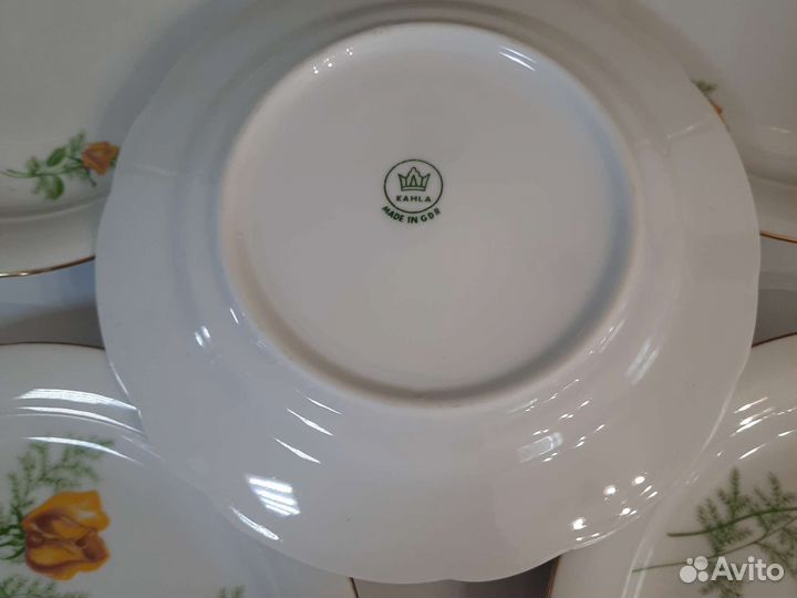 Тарелки гдр kahla желтая роза