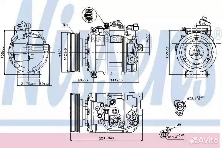 Компрессор кондиционера VW touareg (2003) 4.2