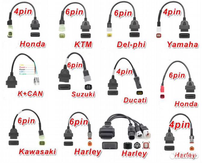 Набор переходников для диагностики Мотоциклов