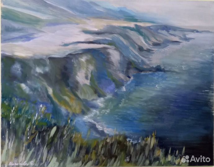 Картина маслом 72 х 92 см. Холст. Море