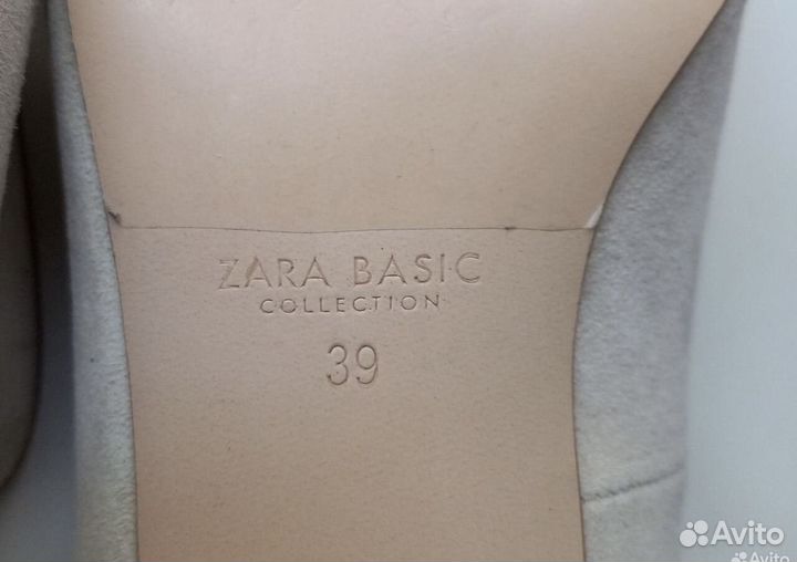 Туфли zara натуральная кожа замша 39