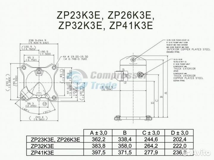 Компрессор Copeland ZP23K3E-TFD-522