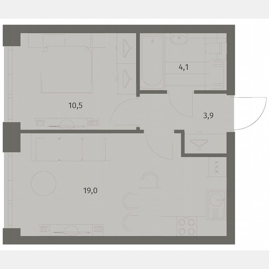 1-к. квартира, 37,7 м², 3/11 эт.