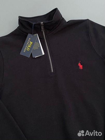 Свитшот полузамок polo ralph lauren черный