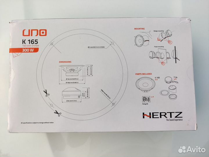 Hertz Uno K 165 Динамики автомобильные 16.5см