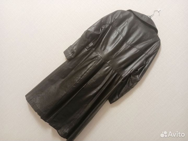 Кожаный плащ женский натуральная кожа винтаж