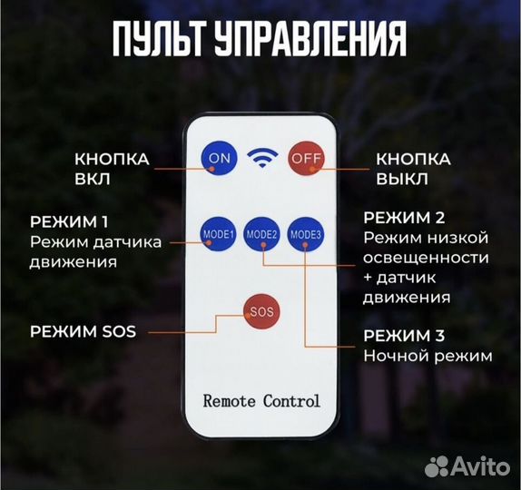 Прожектор от солнечной энергии светод. с датчиком