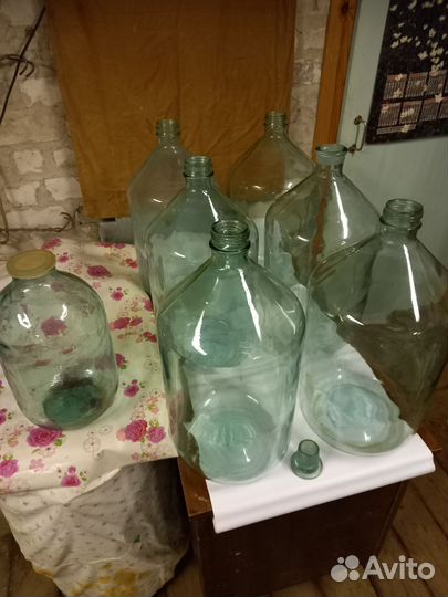 Стеклянные бутыли СССР 20л, 10л