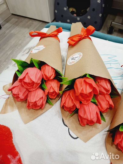 Букет тюльпанов из мыла