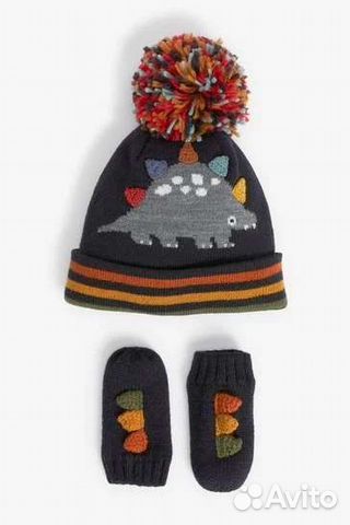 Шапка и варежки на мальчика 3-4 года Next