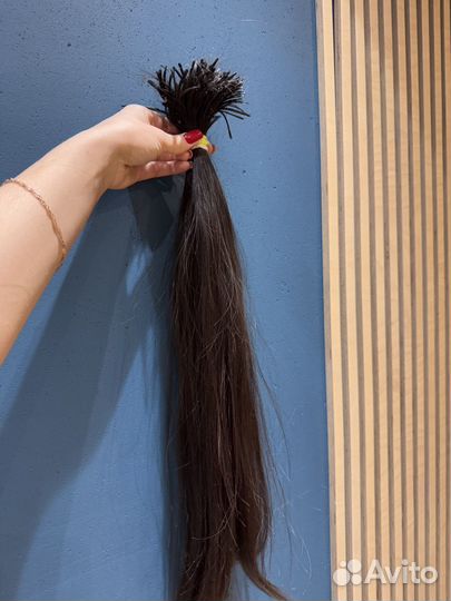 Волосы для наращивания 60 см каштановые