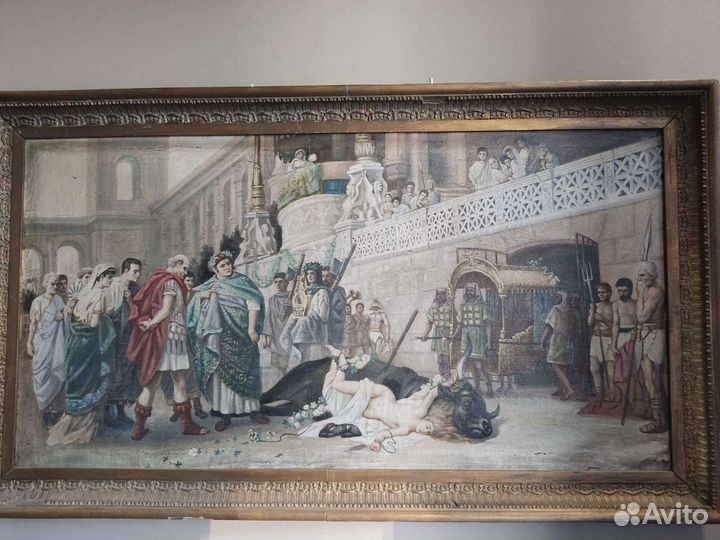 Старинная картина маслом