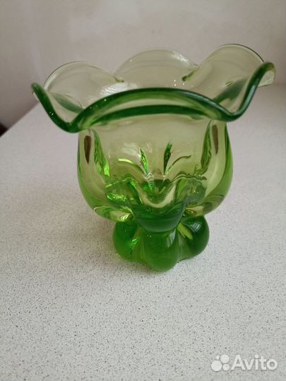 Ваза конфетница цветное стекло