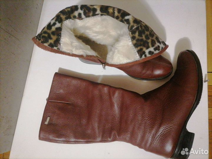 Сапоги зимние кожа