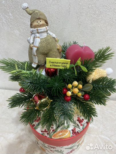 Новогодняя композиция из ели премиум класса