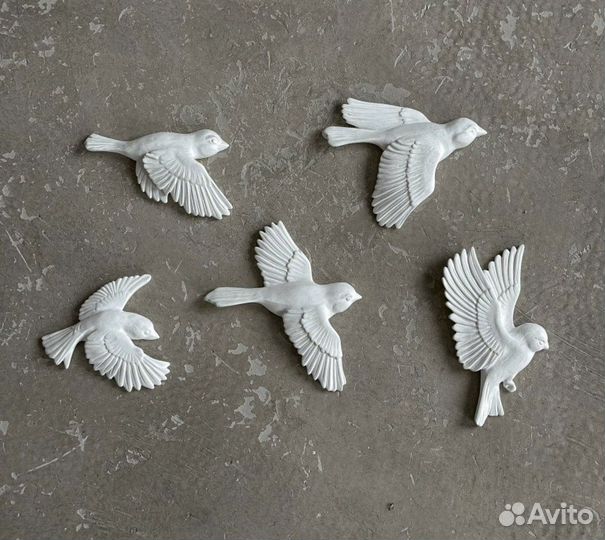 Птицы из гипса декор на стену молд силиконовый