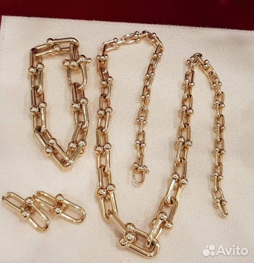 Золотое колье браслет серьги Tiffany HardWare