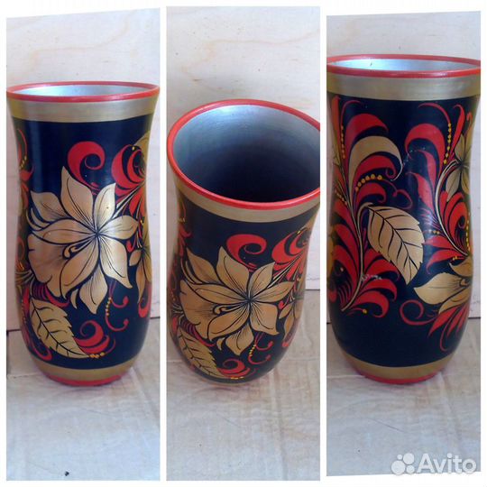 СССР Старая хохлома вазы плошки шкатулки блюдца