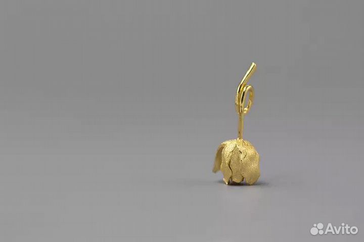 Кулон перевернутый тюльпан в позолоте Sakura Dream