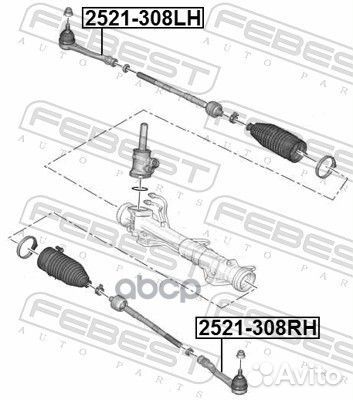 Наконечник рулевой левый peugeot 308 2007- 2521