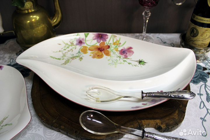 Огромное блюдо Villeroy & Boch, декор Mariefleur