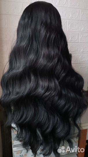 Парик волнистый длинный без челки Черный