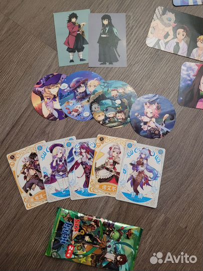 Наклейки и карточки аниме genshin impact