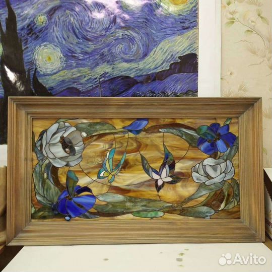 Панно светильник настенный в виде витража-картины