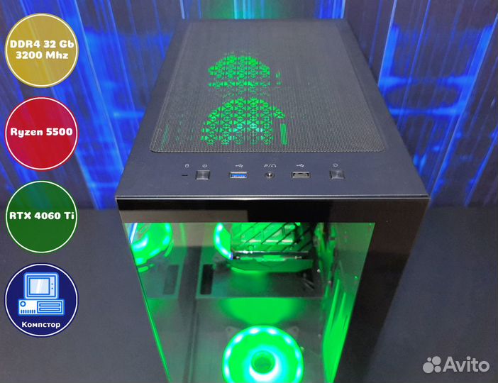 Системный блок AMD5500-RTX4060Ti-32DDR4-LWS049-A520