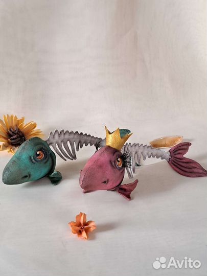 Рыба скелет интерьерная игрушка