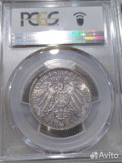 2 марки 1907 г. Баден. Траурная. MS65