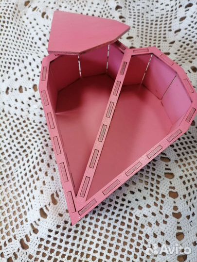 Коробка подарочная сердце, деревянная, шкатулка